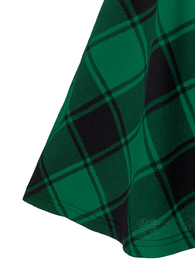 Directional Women's Waist-Tied Plaid Skirt.