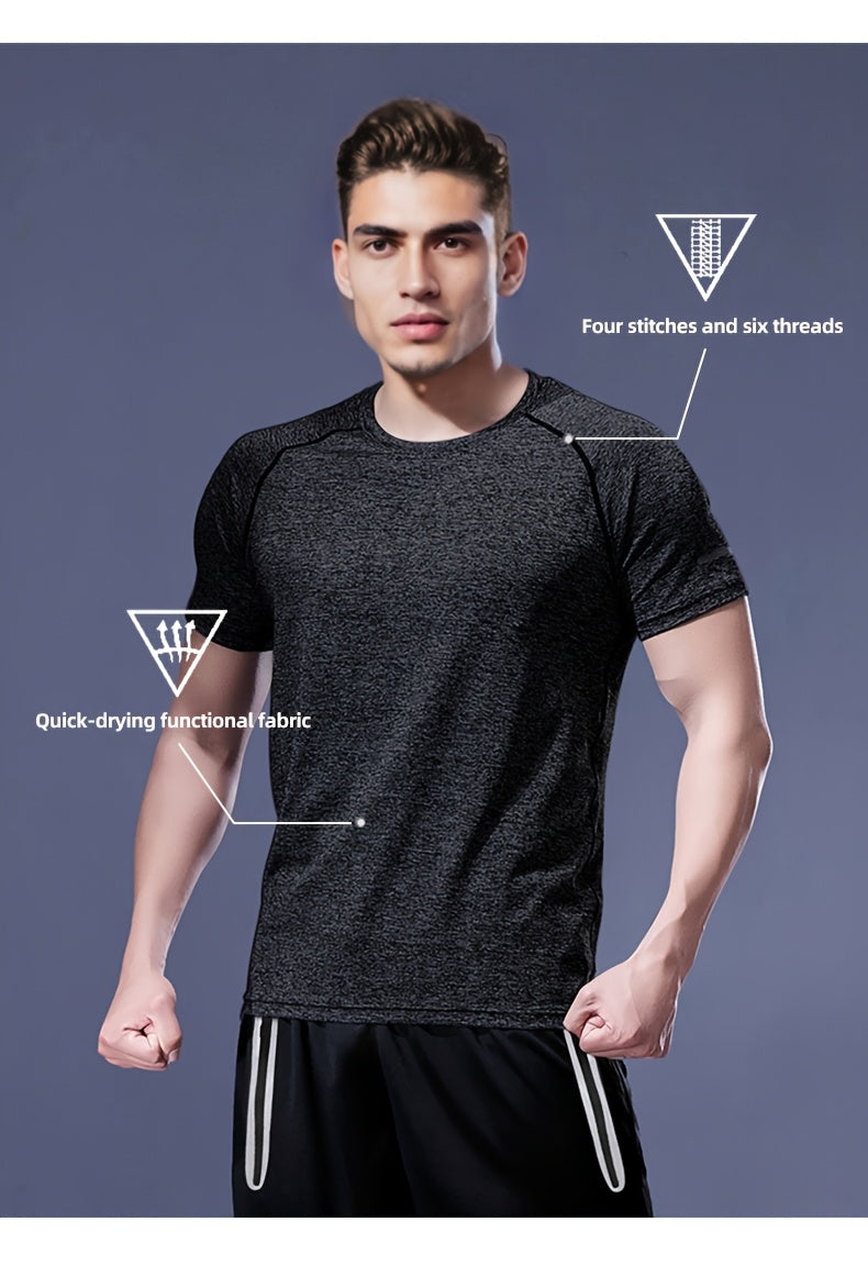 Men's 4pcs Set of Summer Sports T-Shirts.