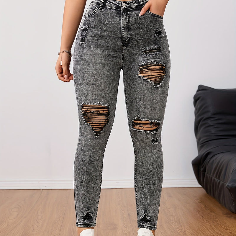 Women's Skinny Jeans - Stretchy Non-Belted Pants.