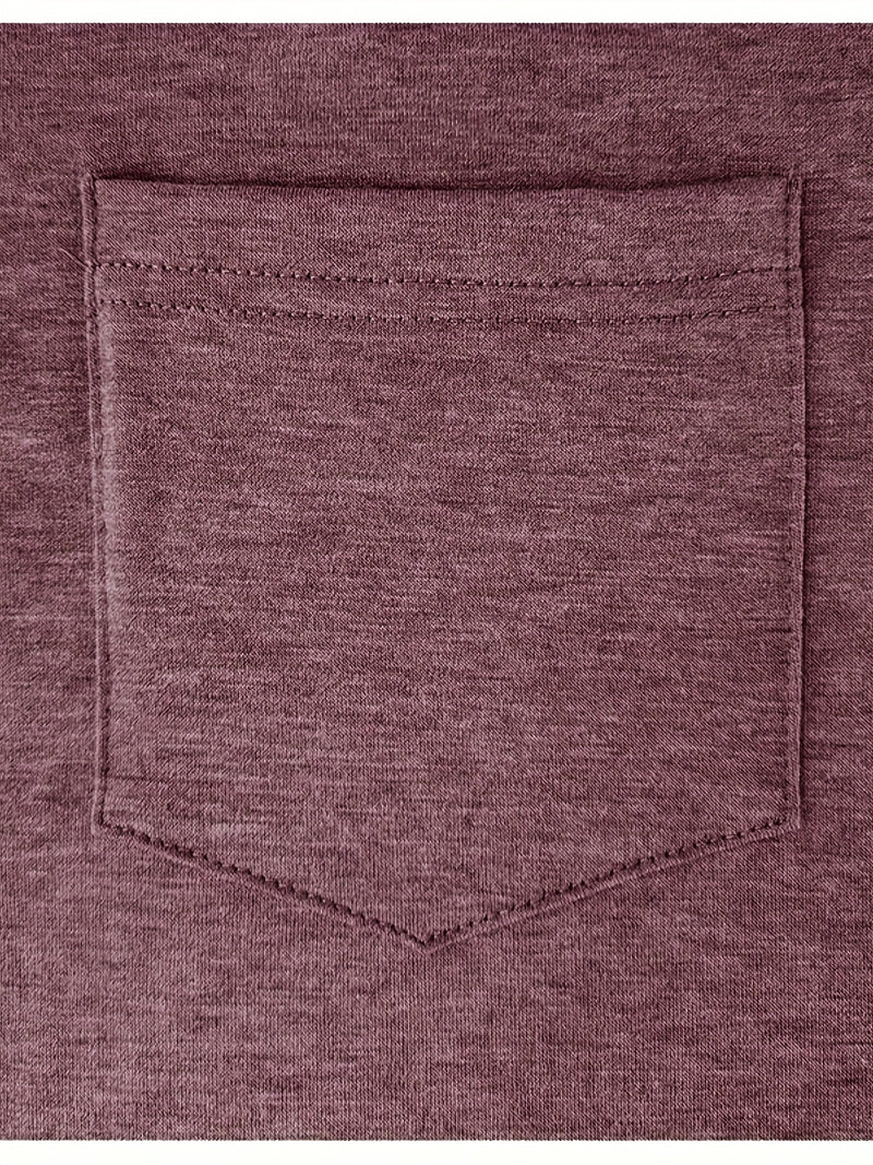 Men's Plaid Collar Pocket T-shirt.