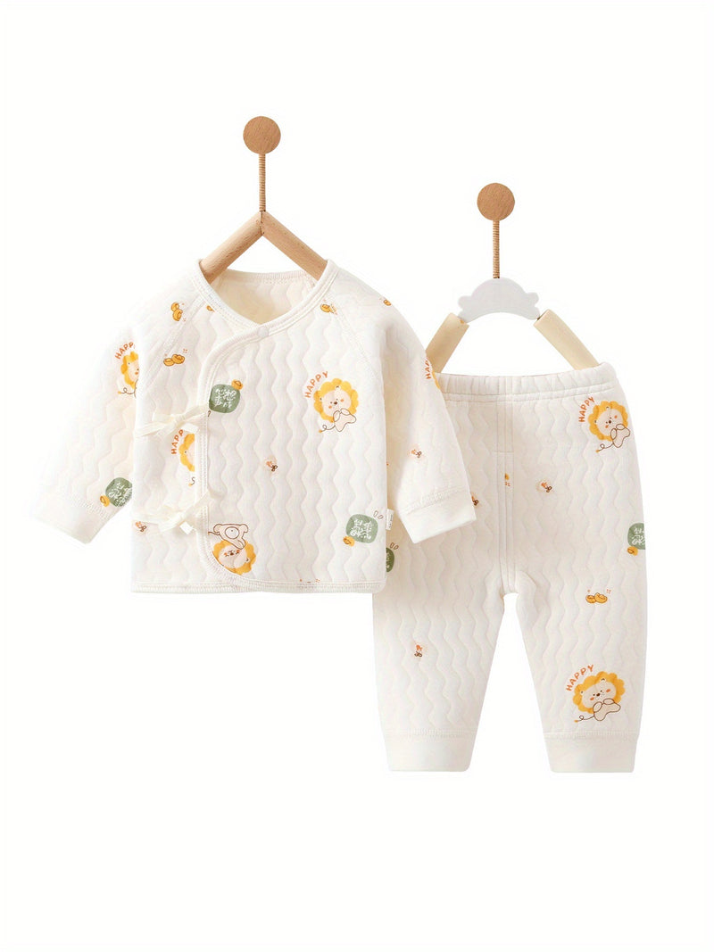 Baby's New Autumn/winter Warm Set, Cute Animal All-over Print.