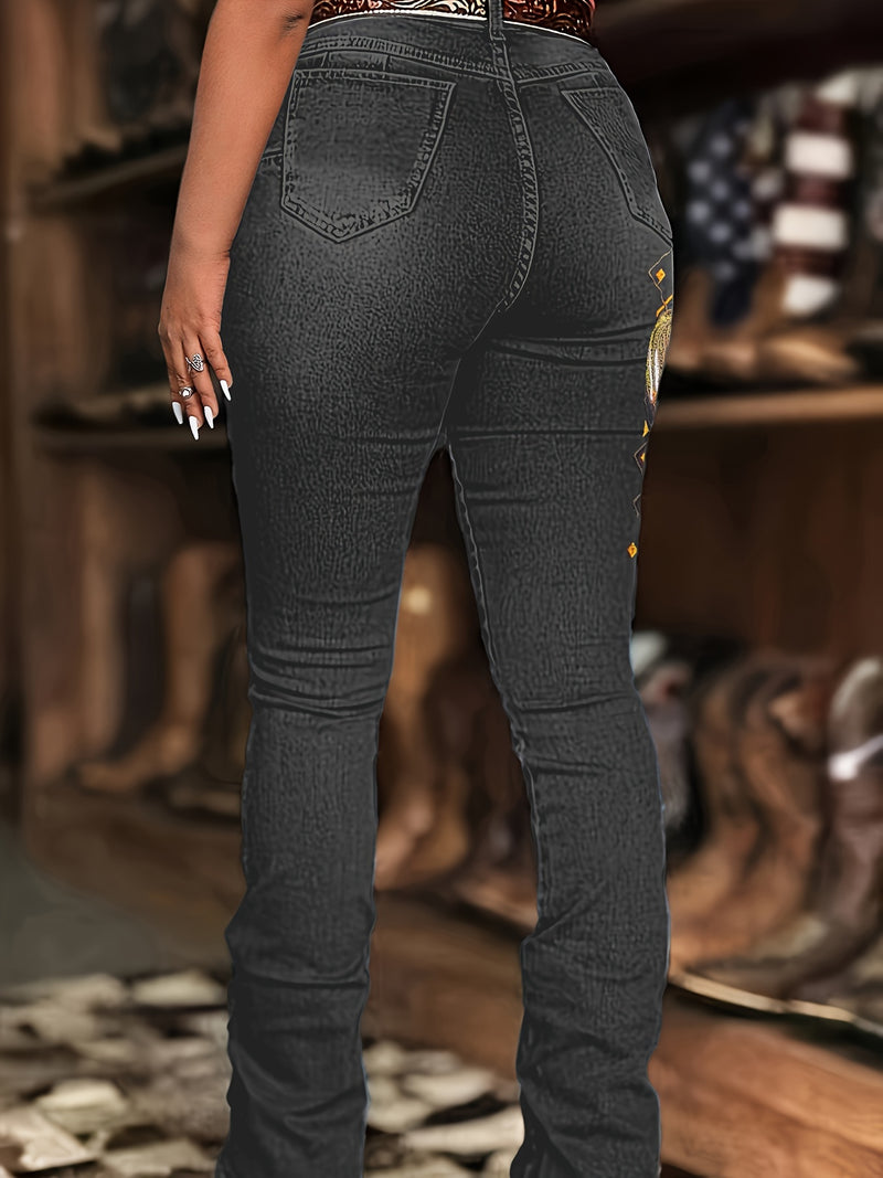 Women's Stretch Fashion Versatile Flare Jeans.