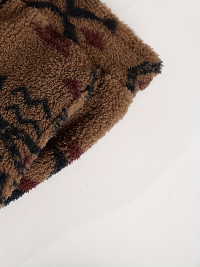 Men's Winter Set: Bohemian Pattern Warm Turn- Collar.