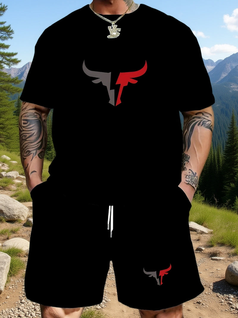 Men's Plus Size Summer Casual Short Sleeve T-Shirt.