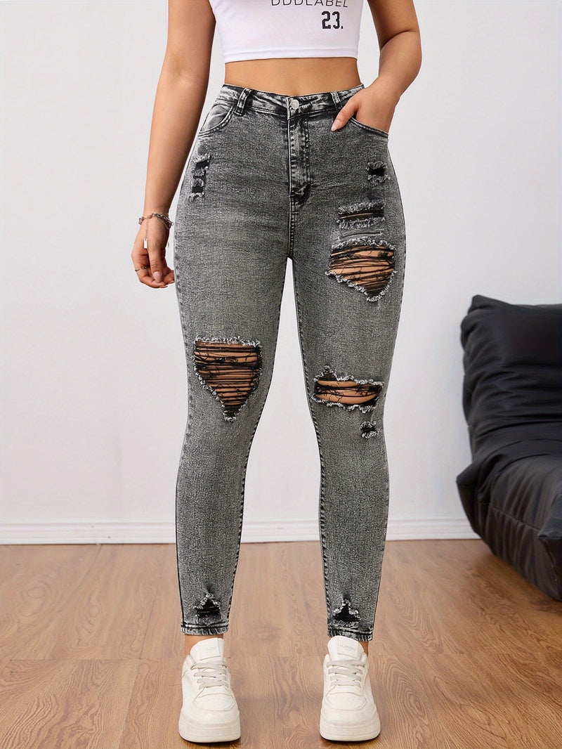 Women's Skinny Jeans - Stretchy Non-Belted Pants.