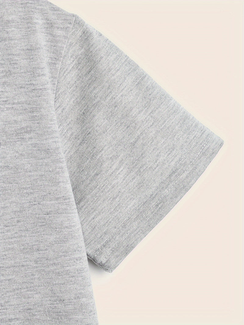 OMA's GIRL Print Tee Girls' Casual & Trendy Crew Neck Short Sleeve.