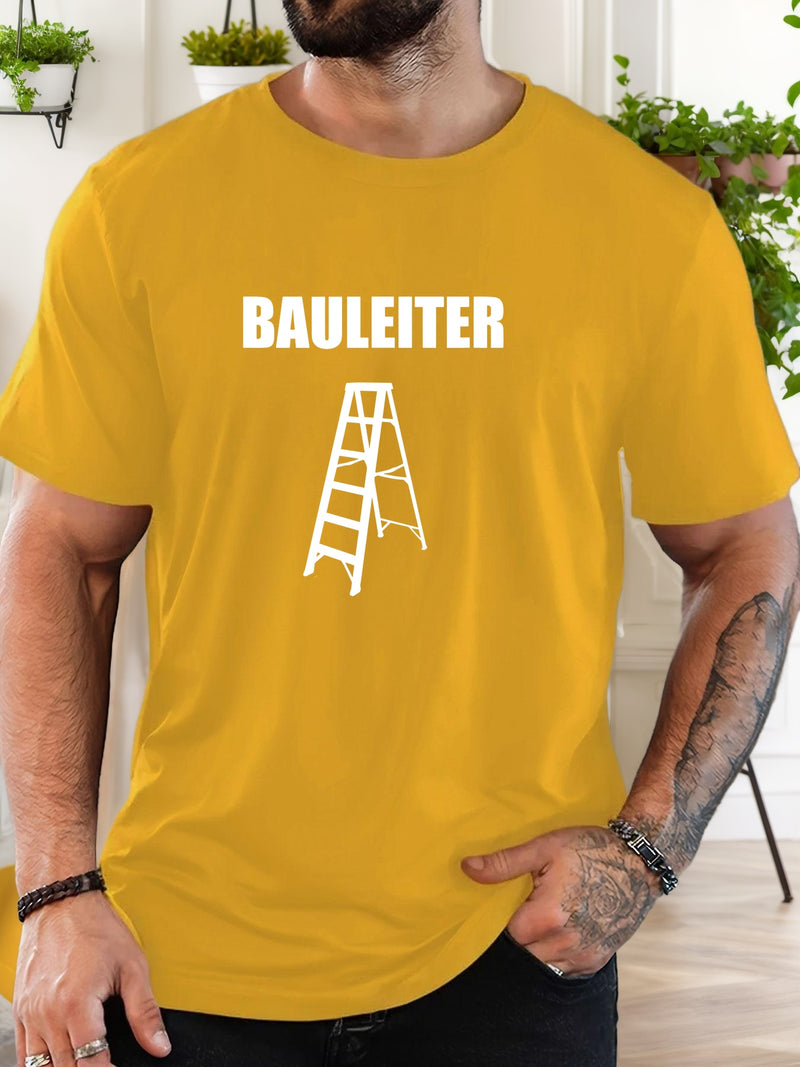 Men's BAULEITER Graphic work ladder print T-Shirt.
