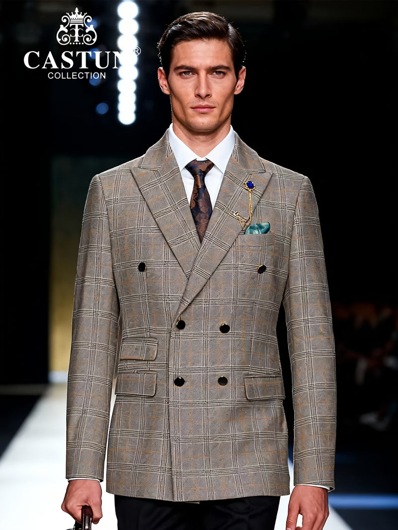 A 2pcs Slim-Fit Suit Set for Men, Suitable for Light Business.