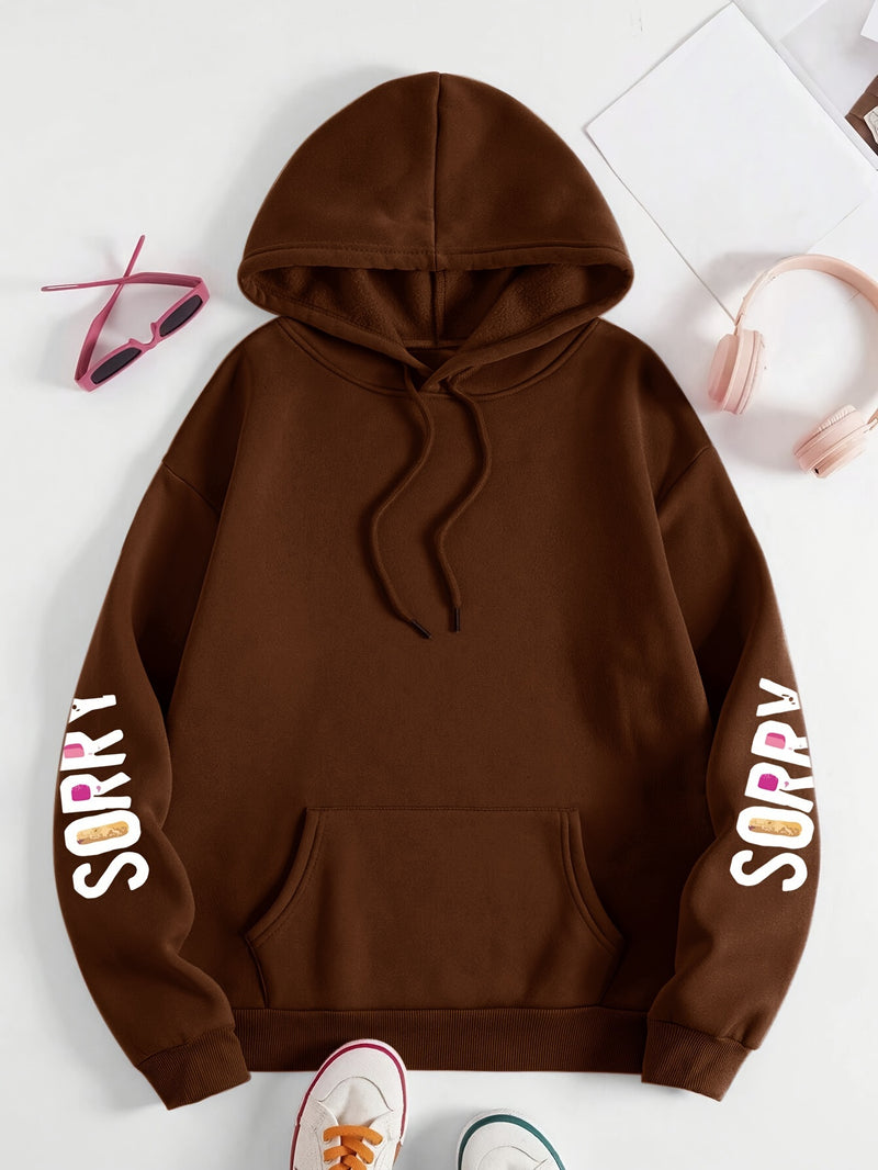 Women’s Sorry Slogan Print Hoodie.