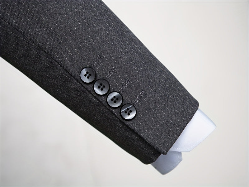 Men's Double-Breasted Suit Set, Casual Formal Wear.