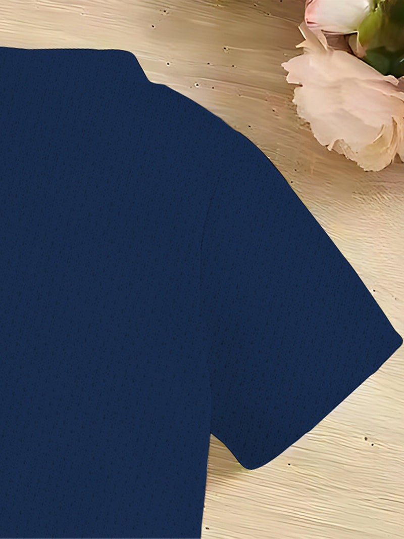 Men’s Short-Sleeved Round Neck, Knitted Fabric That Is Easy And Comfortable.