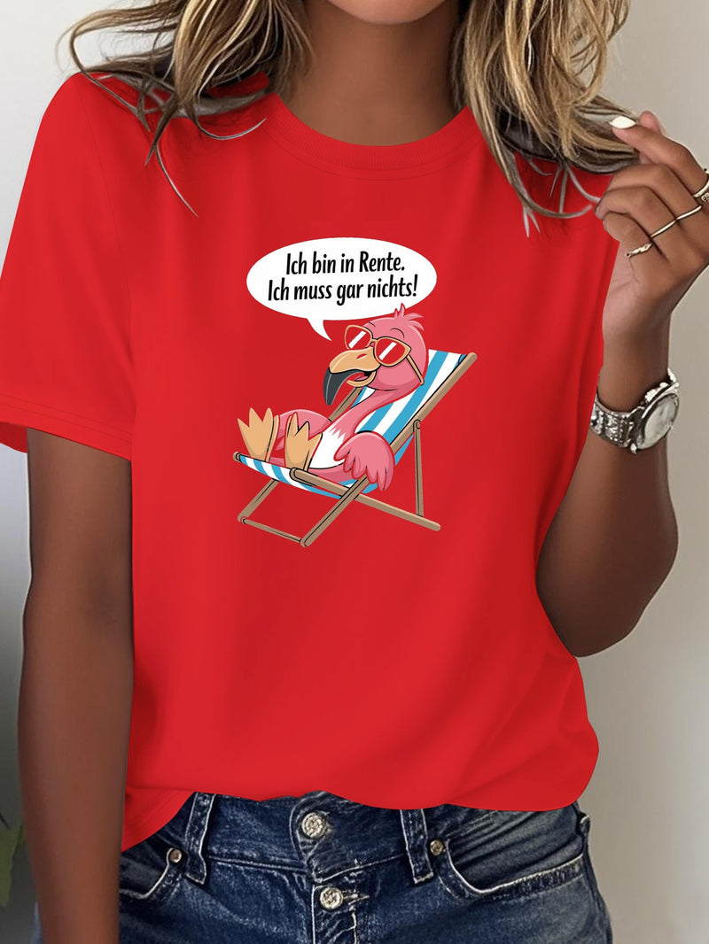 Humorous German Saying Flamingo Chill Women'S Cozy Tee.