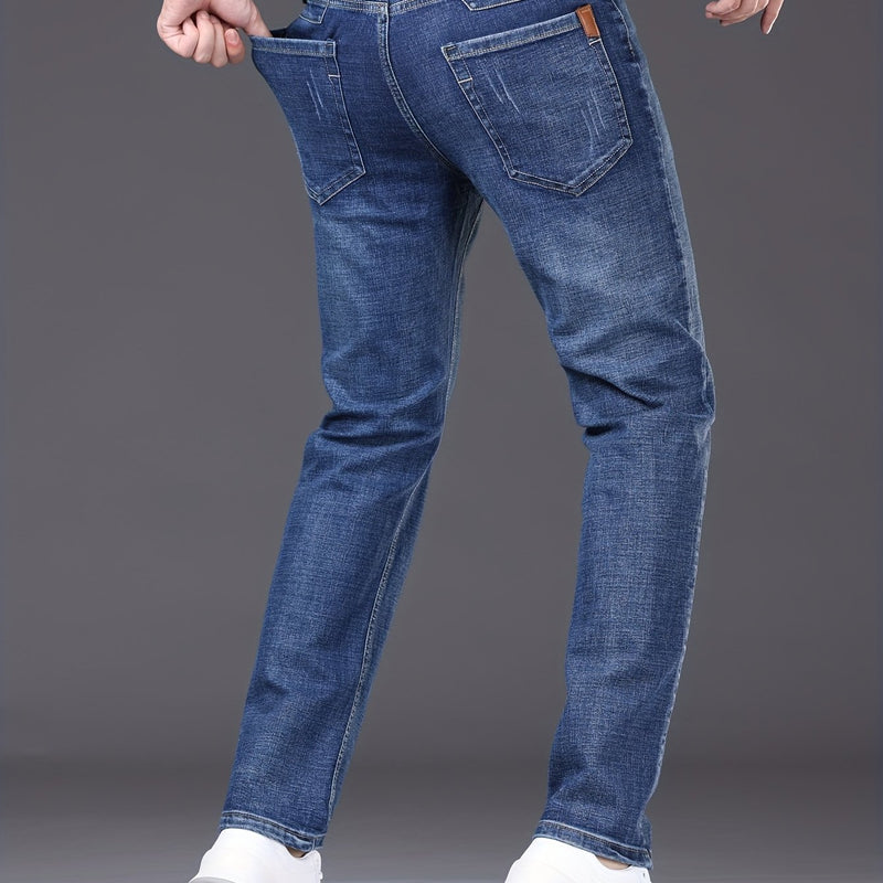 Men's Stretch Slim Straight-Leg Jeans for Spring And Autumn.