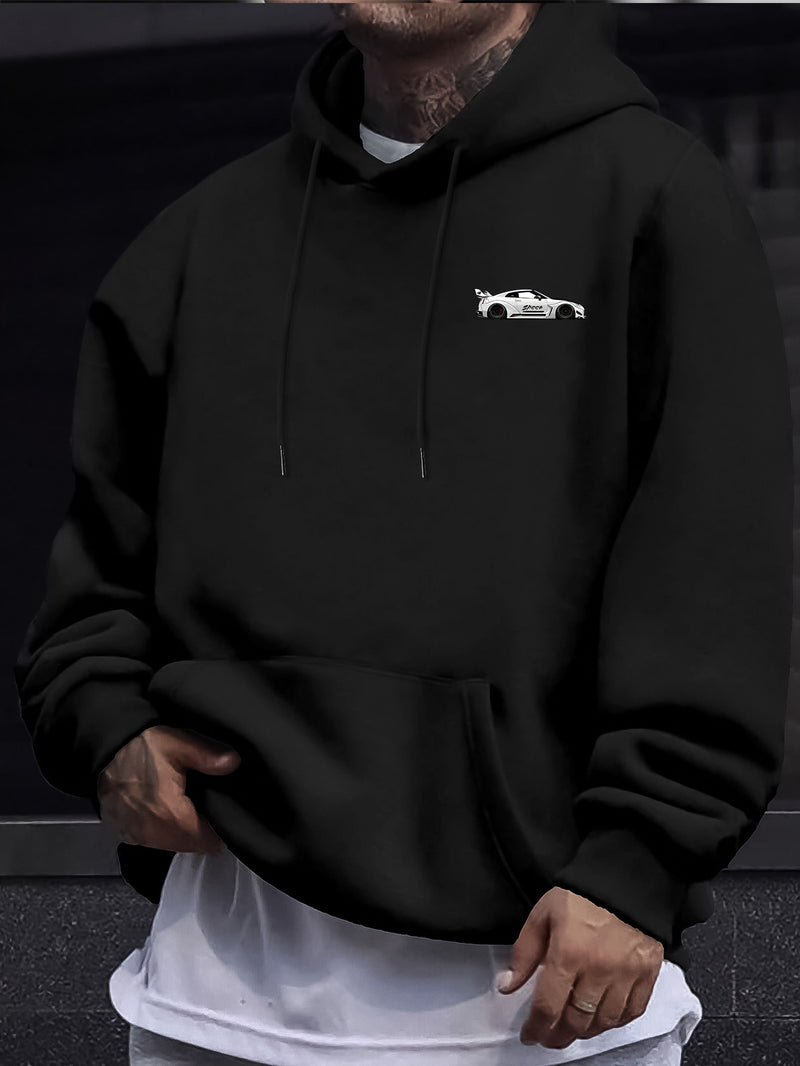 Racing Style,  Element Pattern Print Men's Hoodie.