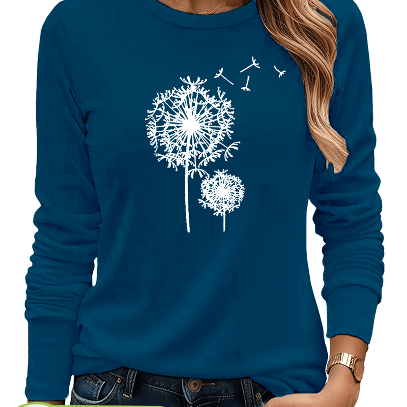 Women's  Long Sleeve Round Neck T-Shirt.