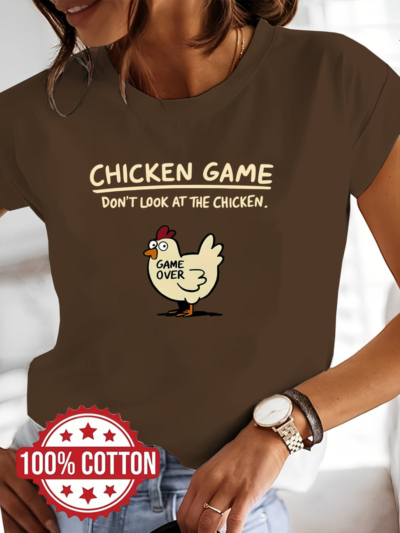 Women's Chicken Game Graphic T-Shirt.