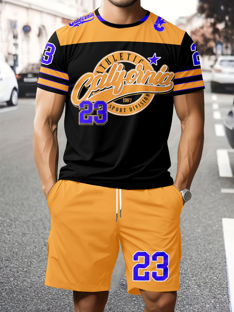 Casual Shorts Men's Trendy 2pcs Set.