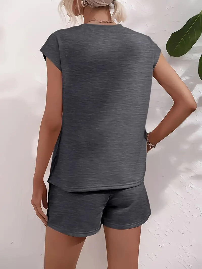 Women's Casual Summer "Fraggle Rock" Graphic Tee & Shorts Set.