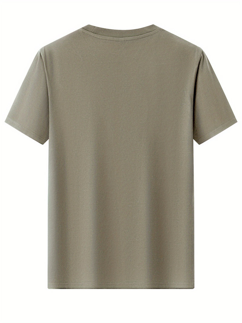 Men's Cotton T-Shirt, Crew Neck with Letter Print Casual.