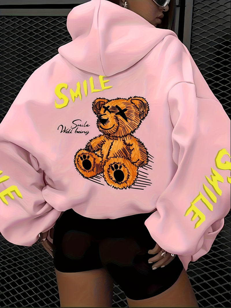Women's clothing cartoon streetwear graphic print hoodie.