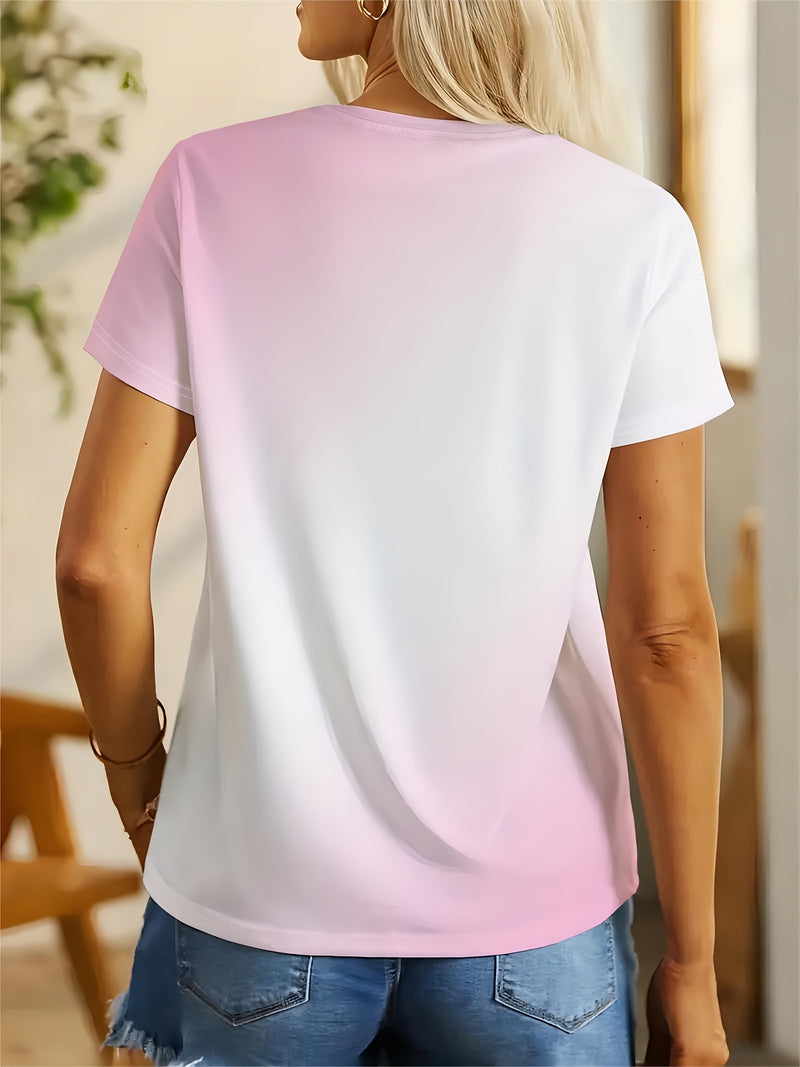 Elegant Women's Short Sleeve Round Neck Crew.