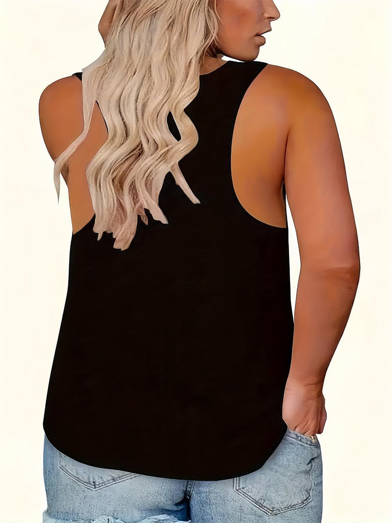 Women's Plus Size Oversized Sleeveless Vest.