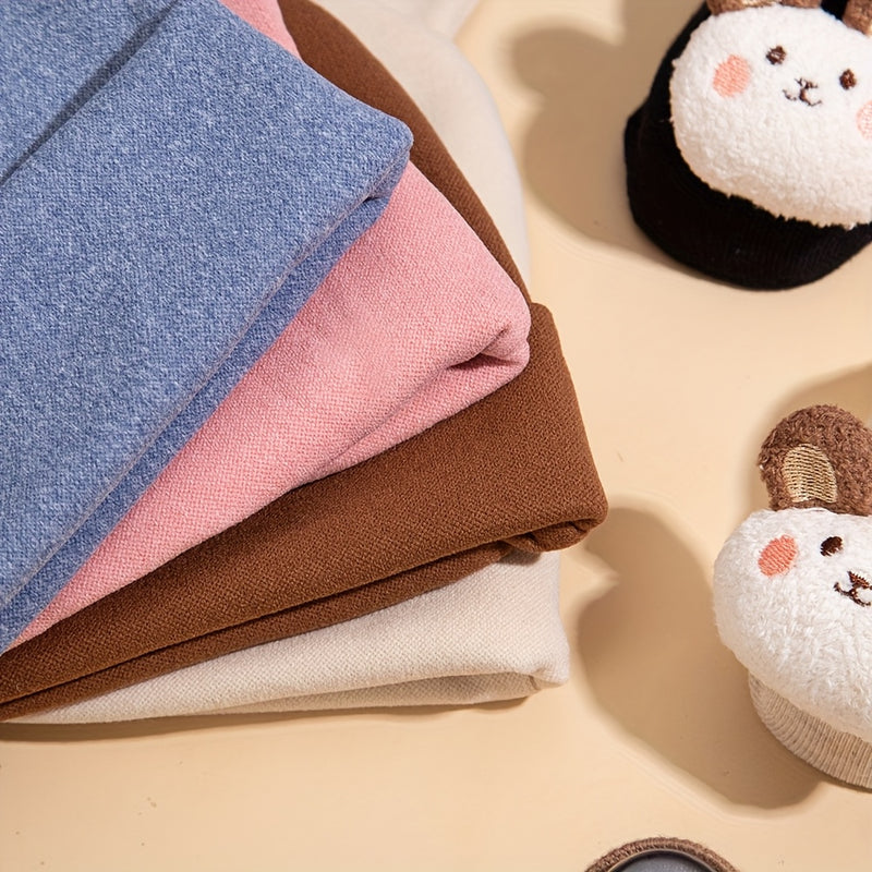 2pcs/Set Autumn Winter Cute Bear Indian Hat + Knitted Short Socks Set Baby.