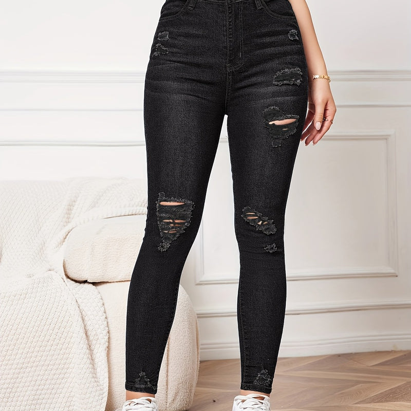 Women's Skinny Jeans - Stretchy Non-Belted Pants.