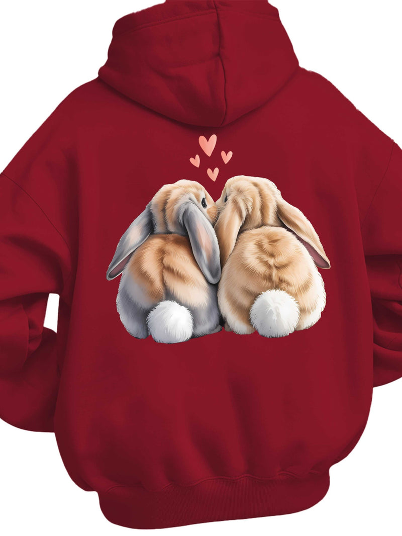 Cute Rabbit Back Women's casual sweatshirt back printed fashionable.
