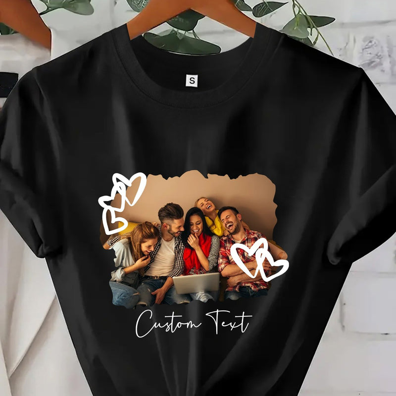 Women’s Custom Photo Shirt, Personalized Friend Picture Tee.