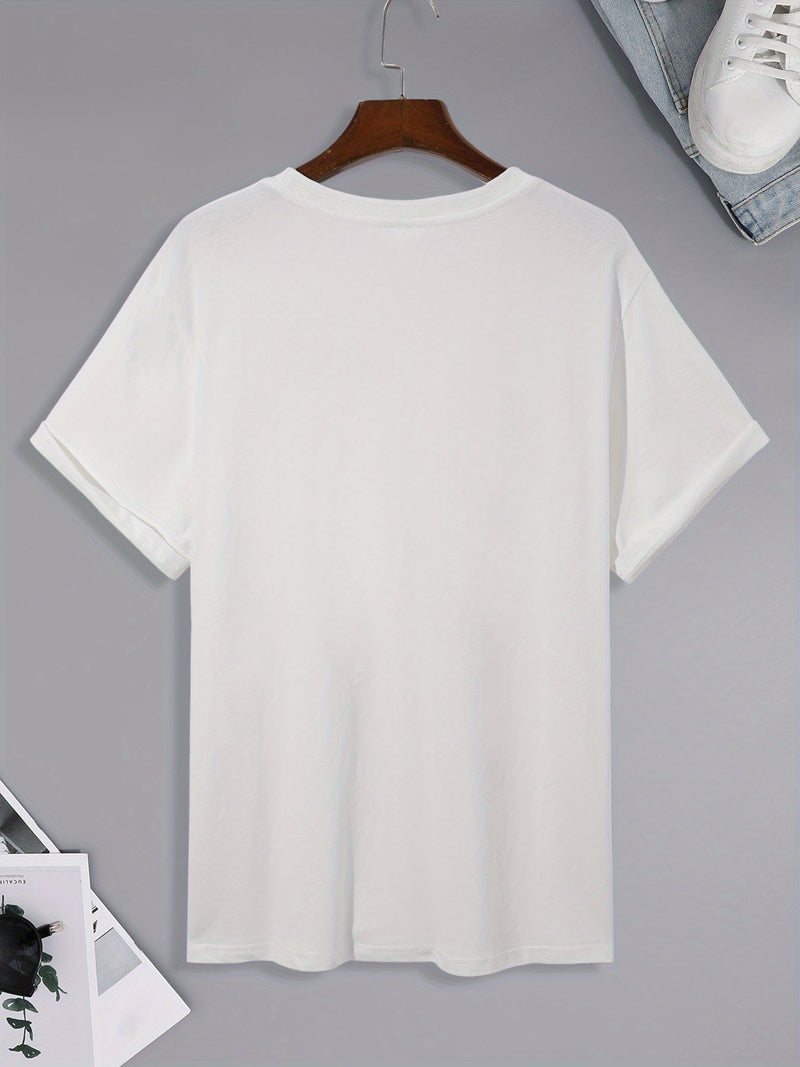 Men's Cotton T-Shirt with Balance Line Art & Minimalist Cursive Lettering.