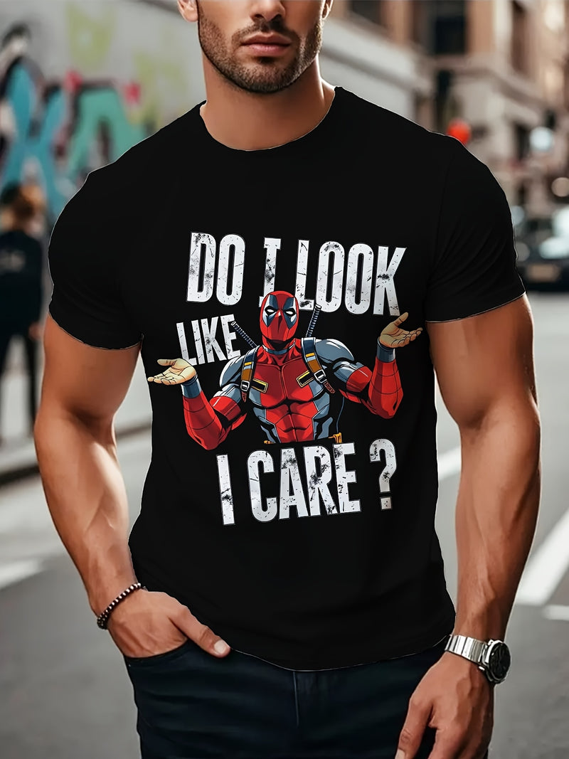 Men's Marvel Deadpool Graphic T-Shirt - Black Casual Streetwear Tee.