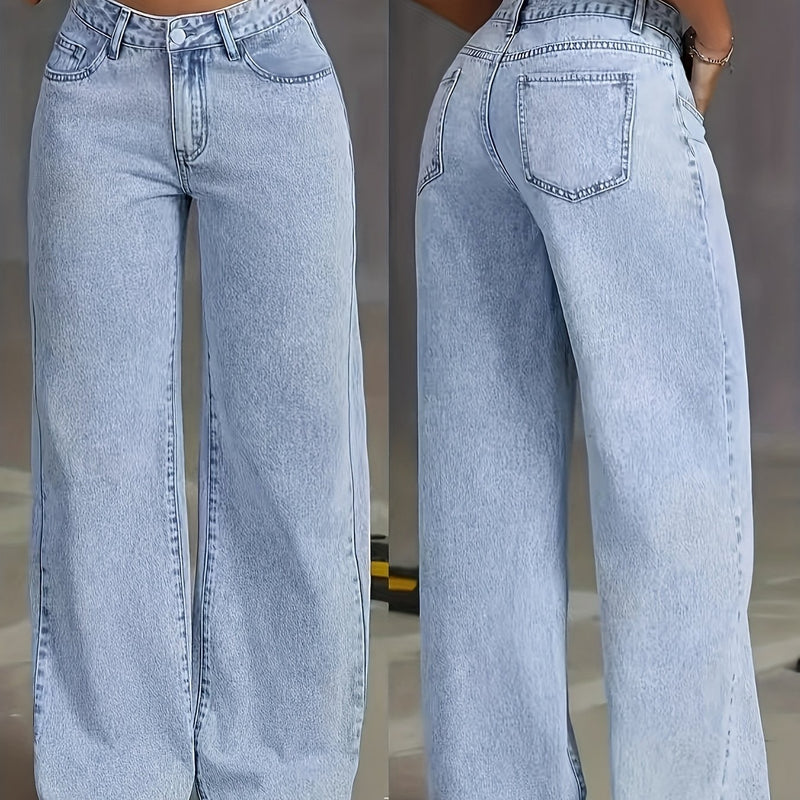 Trendy Light-Wash Loose-Fit Jeans for Women.
