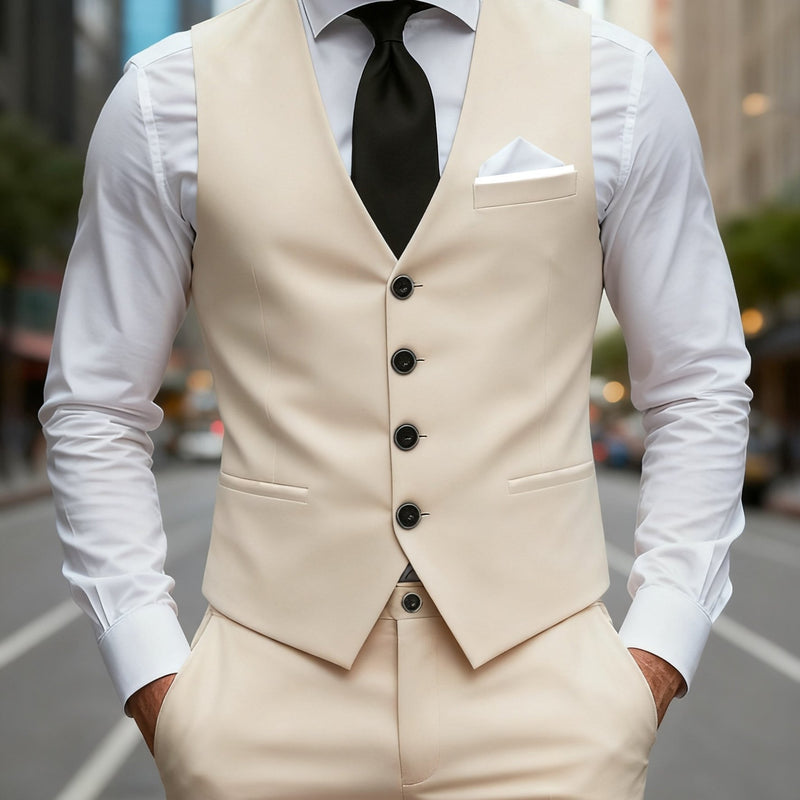 Men's 2pcs Suit, Consisting of a Vest And Dress Pants.