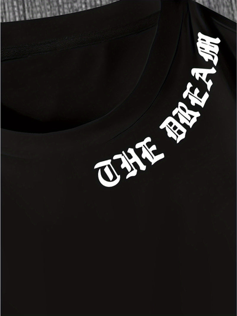 Men's Graphic Print Round Neck Short Sleeve, a Gift for Boyfriends.