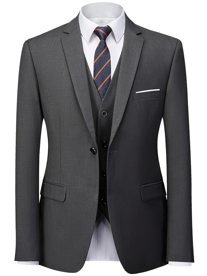 2pcs Classic Suit Set - Men'S Dress Attire - Premium Quality.