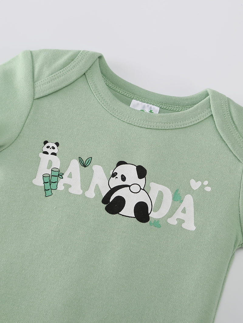 8pcs Set Comfortable and Soft Baby & Kids' Cartoon Panda Print.