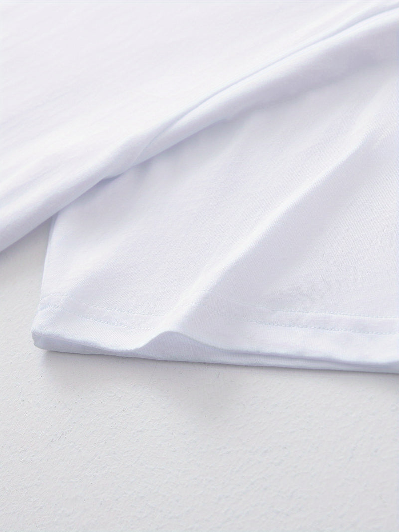Men's Cotton T-Shirt, Summer Crew Neck Tee.