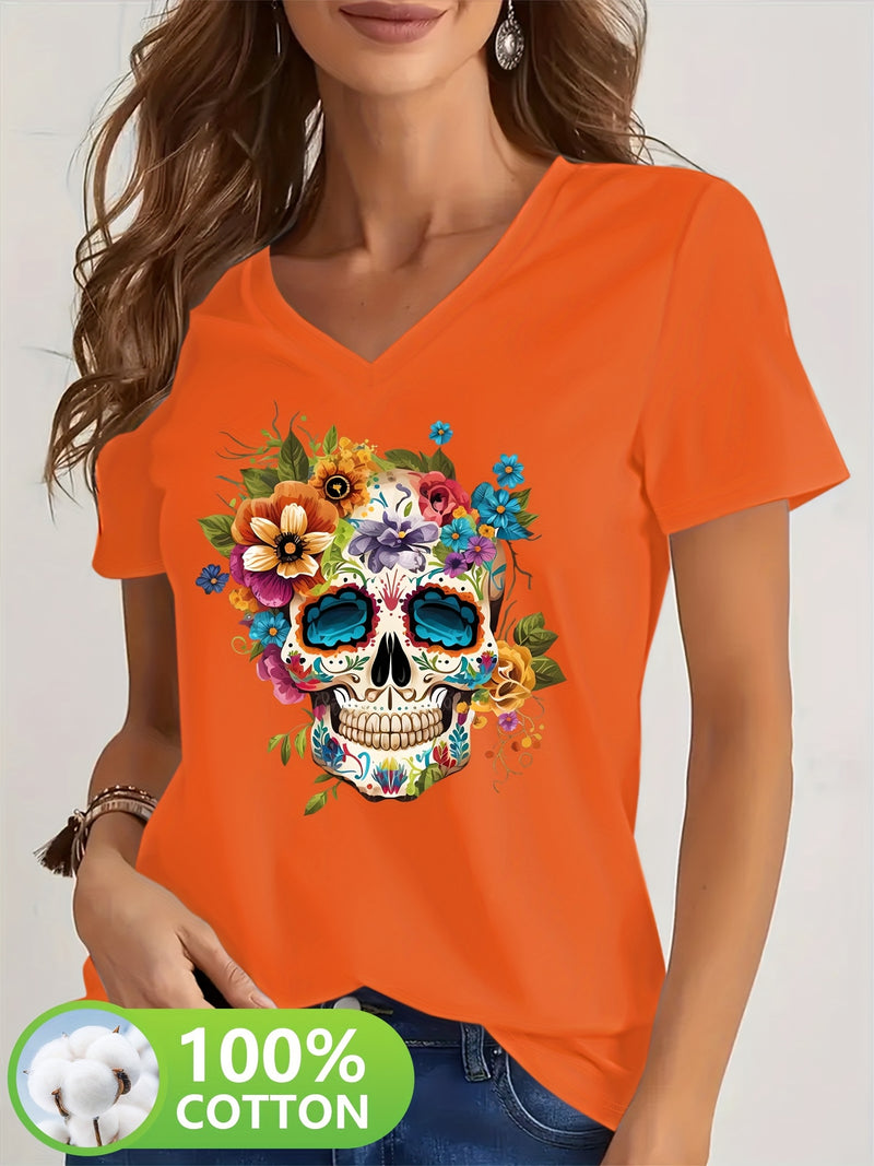 Women's V-Neck Short Sleeve T-Shirt.