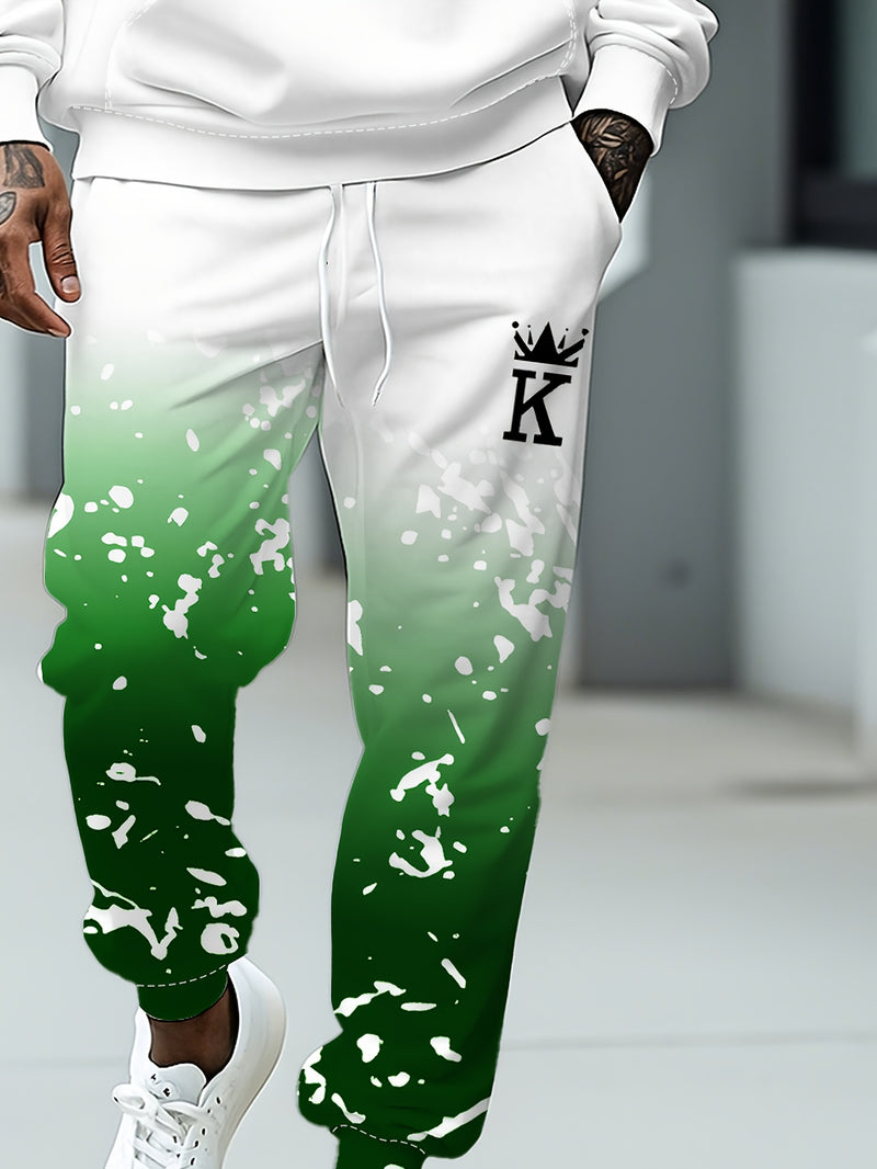 Men's Casual Sportswear Set - Fashionable American Letter.