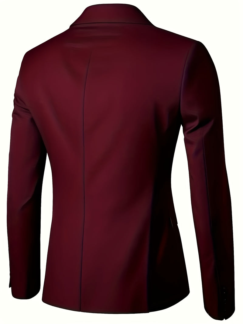 Men's 2pcs Suit Set, Blazer + Trousers, Stylish and Elegant Attire.