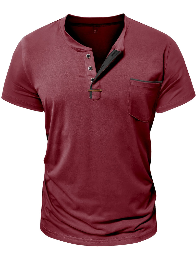 Men's Crewneck Short-sleeve T-shirt, Casual Summer Vacation.