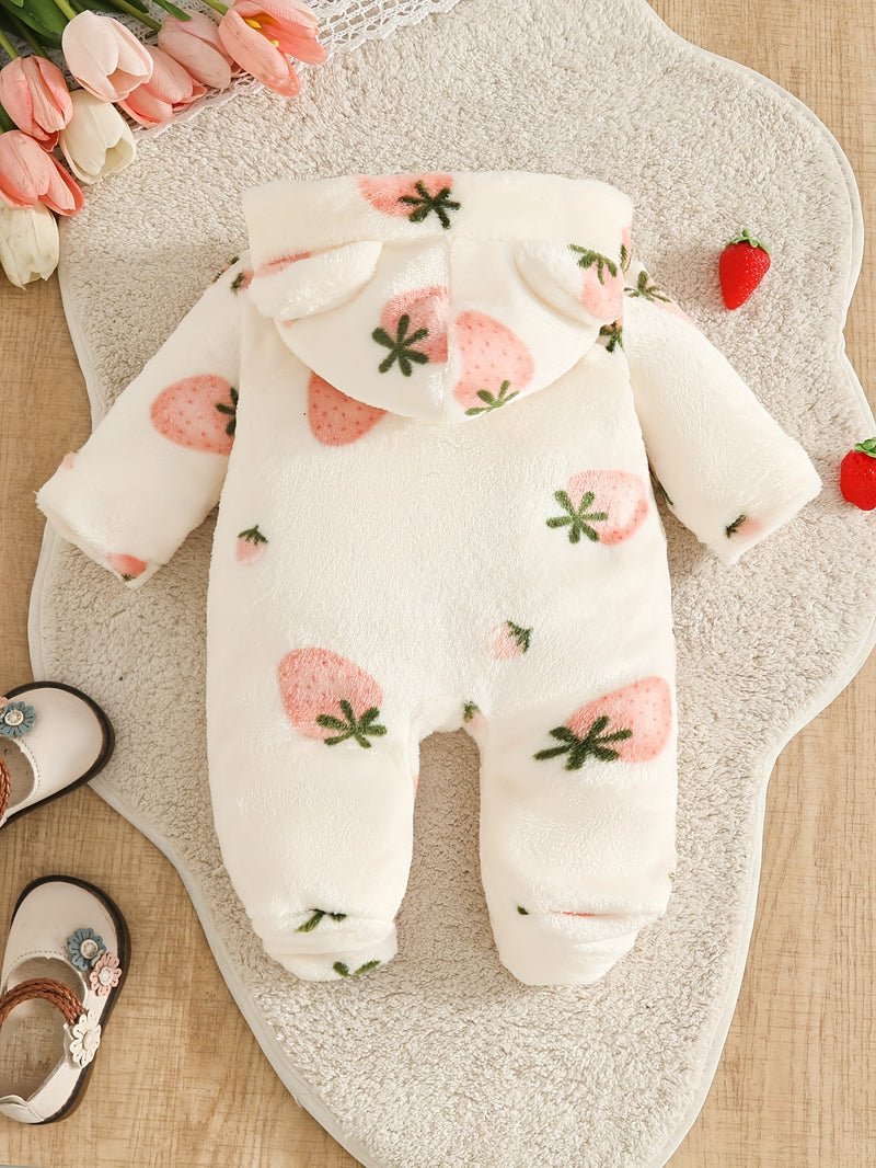 Infant Autumn And Winter Onesie for Boys And Girls, Hooded Outdoor Outfit.