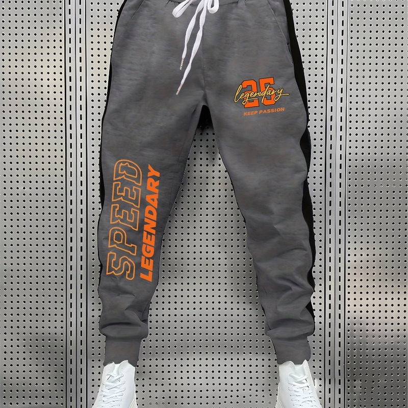 Men’s Athletic Joggers Featuring Printed Stretch Material for Gym And Jogging.