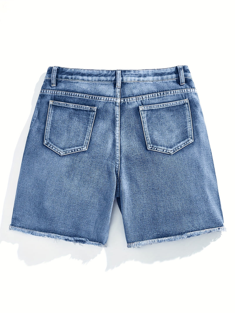 Men'S Summer Denim Shorts Combine a Trendy Fit with a Soft Texture.