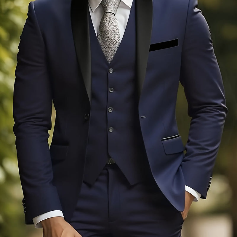 Men's Three-Piece Suit, Large Size, Includes Suit Trousers.