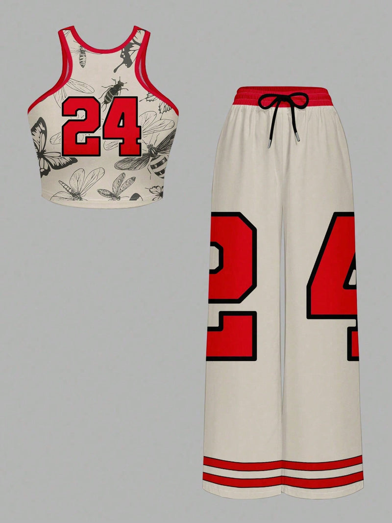 Two-piece Women's Tank Top and Shorts Set.