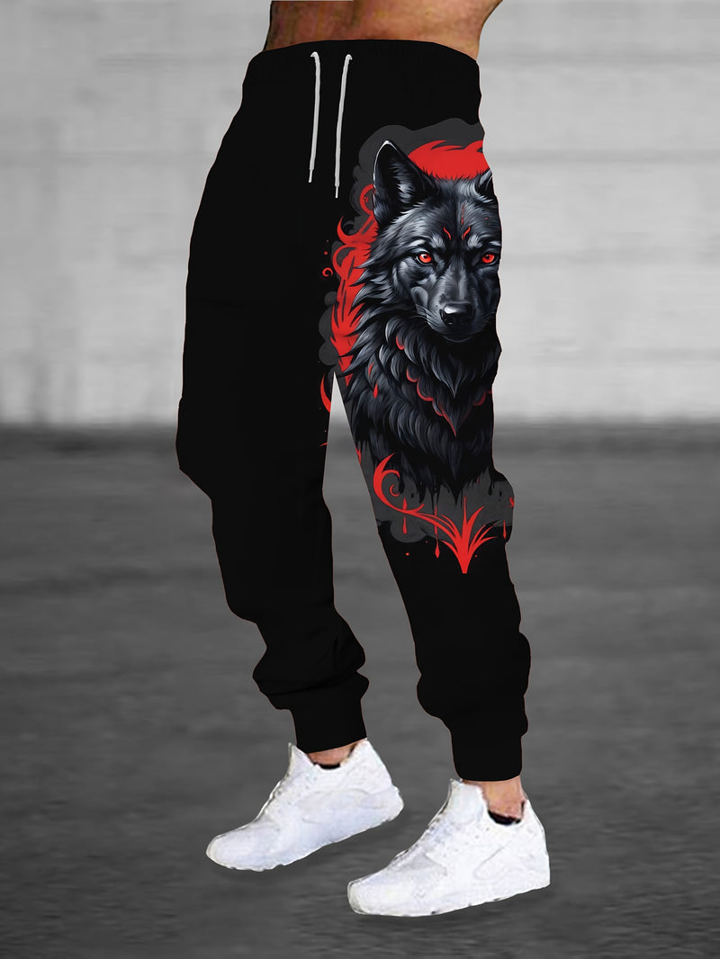 Hip-Hop 3D Digital Print Retro American Style Men's Sweatpants.