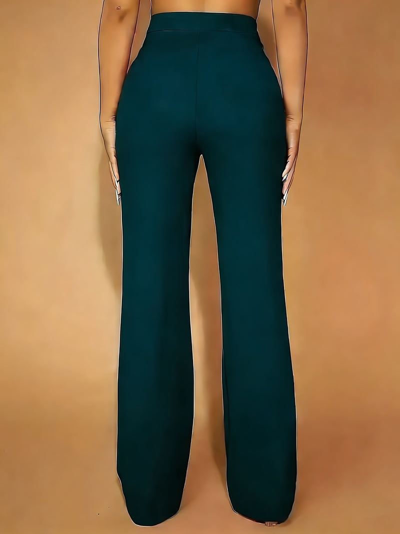 Women’s Black High-Waisted Wide-Leg Pants.