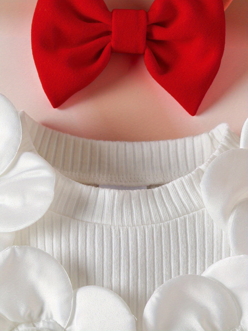 Delivery Bow Hair Tie Girls' Dress Romper Spring/Autumn Style.